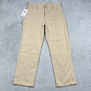 Duvin Carpenter Pants Mens 34 Khaki Loose Anti-Workwear Straight Leg